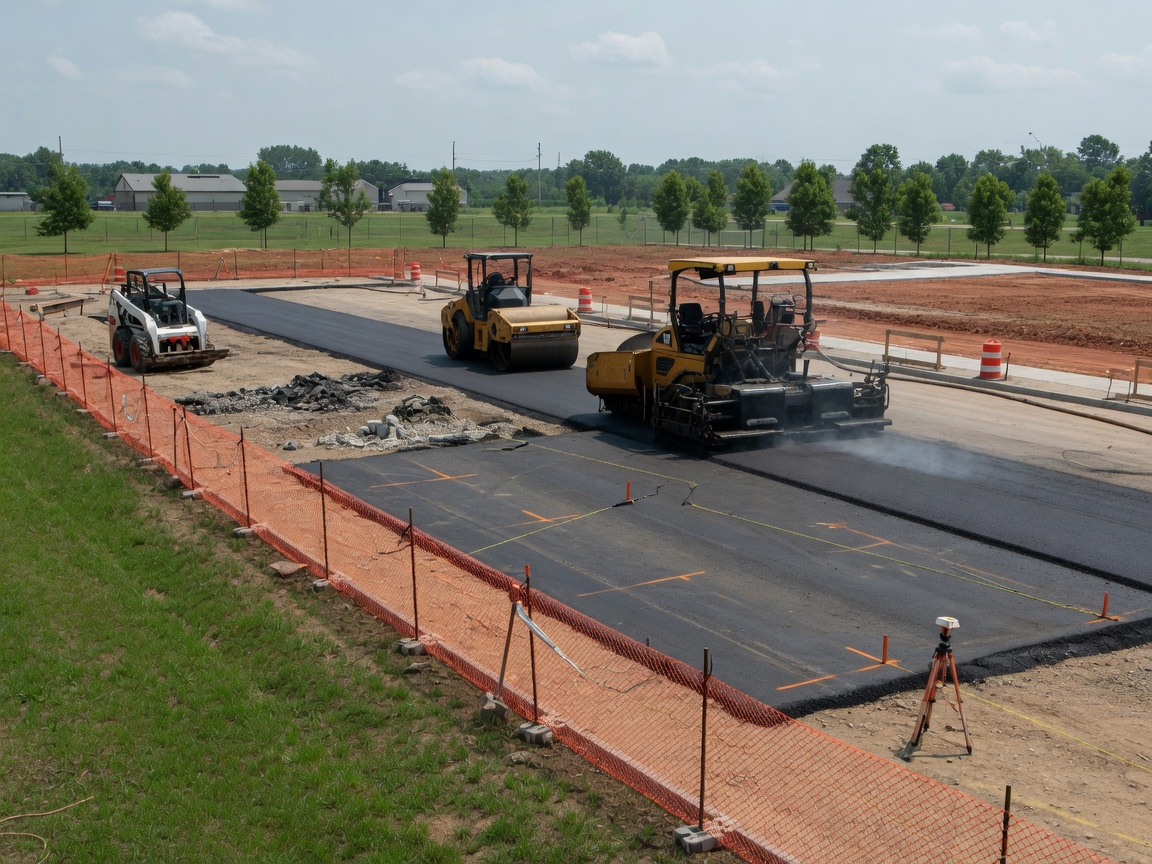 Paving and sitework with a work-zone perimeter